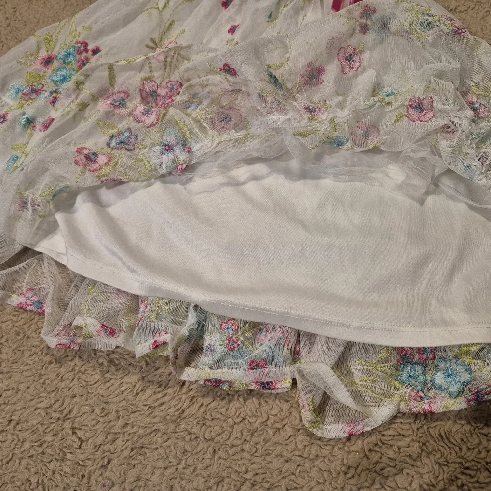Zunie Girl's Embroidered Floral Party Dress Size 7 EUC - Picture 8 of 11